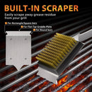 ENLOY Grill Brush and Scraper for Barbecue, 17" Grill Brush for Outdoor Grill, Extended Rosewood Handle and 2 Replaceable Copper Wire Brush Heads, Grill Cleaning Brush Grill Accessories for Most Grill by GreenHaven Gardens