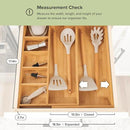 Adjustable Kitchen Drawer Organizer for Utensils and Junk, Food-Safe Contract Grade with 100% Sustainable Wood, Expandable from 10.5 to 19 Inches Wide - Natural Bamboo by CozyNest Decor