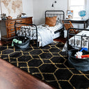 ONASAR 5x8 Rugs for Living Room Bedroom, Washable Fluffy Black and Gold Area Rug, Geometric Boho Soft Plush Shaggy Floor Carpet Mat for Nursery Kids Girls Boys Teen Dorm Home Decor Aesthetic by TinyTreasures Baby Boutique