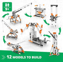 Engino- STEM Toys, Mechanics Gears & Worm Drives, BuildingToys for Kids 9+, Engineering Kit, Educational Set, Gifts for Boys & Girls, STEM Projects, Fun Activities for Kids (12 Model Options) by TinyTreasures Baby Boutique
