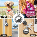Upgrade Waterproof 2 Pack Airtags Holder with Apple Airtags Keychain, Hard PC Air Tag Case, Anti-Scratch & Shock Air tag Holder, Men's Women's Keyrings & Keychains-Clear Black+Clear White by TinyTreasures Baby Boutique