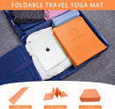Folding Yoga Travel Pilates Mat Foldable Easy to Carry to Class Beach Park Tear resistant Travel Picnics 4mm Thick 9 Colors by TinyTreasures Baby Boutique