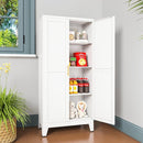 Metal Pantry Cabinet with 2 Doors and Adjustable Shelves, Kitchen Storage cabinets with Gold Handles, Versatile Storage for Laundry/Living Room,Bathroom,Dinning Room-White by CozyNest Decor