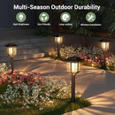 XMCOSY+ Solar Pathway Lights Outdoor, 2-Tone LED Waterproof Garden Outdoor Lighting for Yard Stainless Steel & Glass Solar Powered Landscape Walkway Driveway Decor (Warm White) by GreenHaven Gardens