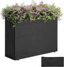 IDZO All Weather Wicker Planter Raised Garden Bed, 24 in Tall Round Rattan Flower Pots, Durable Self-Watering Indoor Outdoor Wicker Planters for Porch Patio Balcony by CozyNest Decor