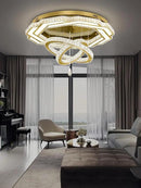 Flashing God Modern Crystal Chandelier,Large Ceiling Chandelier Gold Pendant Lighting Crystal Ceiling Light for Dining Living Room Bedroom by CozyNest Decor