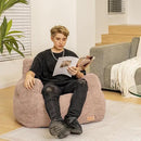 Bean Bag Chair with Filler, Bean Bag Sofa with Tufted Soft Stuffed Filling, Fluffy and Lazy Sofa, Comfy Cozy BeanBag Chairs with Memory Foam for Dorm, Apartment, Living Room (Pink) by CozyNest Decor