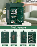 AKOZLIN 360° Rotating Jewelry Box 6-Tier Organizer Functional Jewelry Storage Case for Women Girls Ring Necklace Earring Bracelet Holder with Mirror by TinyTreasures Baby Boutique