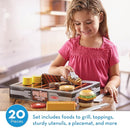 Melissa & Doug Grill and Serve BBQ Set (20 pcs) - Wooden Play Food and Accessories by TinyTreasures Baby Boutique