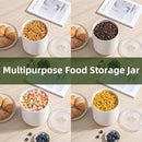 Food Storage Containers with Airtight Lids: Ceramic Canister Sets for Kitchen Countertop - Porcelain Jar for Coffee Tea Flour Sugar Rice Cookies Candy - White (23+42+75 oz) by CozyNest Decor