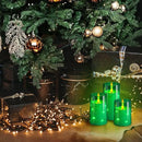 NURADA Flickering Flameless Candles: Built-in Star String Acrylic Battery Operated LED Pillar Candles with Remote and Timer for Home Party Weddings Christmas Halloween Decor -Green 3 Pack by CozyNest Decor