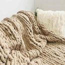 Chunky Knit Blanket Throw 48"x71", Chenille Throw Blankets, Handmade Warm & Cozy Blanket Couch Bed Home Decor, Soft Breathable Fleece Banket, Christmas for Couch Bed Sofa Best Gift (Tan) by CozyNest Decor
