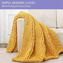 Bigacogo Chunky Knit Throw Blanket for Couch, 40x60 inches, 100% Hand Knitted with Thick Jumbo Chenille Yarn, Cozy Soft Large Rope Knot Cable Crochet Blankets for Sofa Bed Living Room, Mustard Yellow by CozyNest Decor