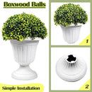 Sunnyglade 2 PCS 17" Artificial Plastic Boxwood Ball Tree, Faux Potted Decorative Topiary Plant, UV Resistant Fake Plant in Pot for Home Gate Indoor Outdoor Patio Office Decor by CozyNest Decor