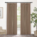 Macochico Pinch Pleated Full Blackout Curtains for Bedroom Living Room Taupe Linen Curtains Thermal Insulated and Noise Reducing Window Panels with Tieback Shabby Chic Decor 84”Wx84”L 1 Panel by CozyNest Decor