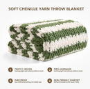 L'AGRATY Chunky Knit Blanket Throw: 60''x80'' Chenille Chunky Knitted Throw Blankets for Twin Bed Couch - Handmade Thick Cable Knit Blanket - Large Crochet Rope Blankets for Home Decor by CozyNest Decor