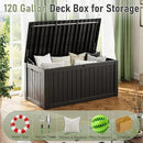 KAMABOKO Outdoor Storage Box, 120 Gallon Large Outdoor Resin Deck Box, Storage Waterproof Boxes Lockable Lid for Garden Tools, Pool Supplies, Patio Furniture and Cushions, Black by GreenHaven Gardens