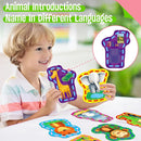 9 PCS Kids Lacing Cards, 9 Double Sided Wild Animals Sewing Cards with 9 Colorful Laces, Educational & Learning Toys for Preschoolers, Kids Ages 3+ by TinyTreasures Baby Boutique