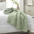 Amélie Home Chenille Knit Throw Blanket for Couch, Checkered Texture Decorative Soft Blanket for Sofa, Bed & Living Room, 60"x80", Sage Green by CozyNest Decor