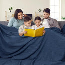 PHF 100% Cotton Waffle Blanket Oversized King 120"x120", Lightweight Breathable Extra Large 10'x10' Summer Blankets for Bed, Giant Big Luxury Aesthetic Woven Bedding for Home Decor, Bright Navy Blue by CozyNest Decor