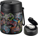 17oz Soup Thermo for Hot Food Kids,Insulated Food Jar with Spoon,Thermo Hot Food Lunch Container,Wide Mouth Leakproof Stainless Steel Lunch Box for School-Black Game by TinyTreasures Baby Boutique