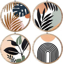 Qunclay 4 Pieces Boho Wall Art Wooden Bohemian Wall Decor Hanging Art Nursery Decor Farmhouse Geometric Hanging 10 Inch Aesthetic Wood Minimalist for Apartment Bedroom(Elegant) by CozyNest Decor