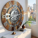 The Gears Clock Real Moving Gear Wall Clock England Line (Vintage Brown, 36 inches (90 cm)) by CozyNest Decor