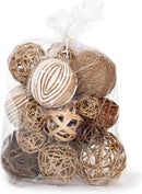ANDALUCA Decorative Balls & Orbs Gold Natural Bag Bowl Filler Home Decor (Gold) by CozyNest Decor
