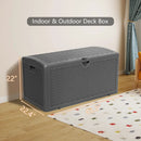 Upgrade 80 Gallon Waterproof Large Resin Deck Box Indoor/Outdoor Lockable Storage Container and Seating for Garden, Pool, and Patio (80 Pro Gallon, Black) by GreenHaven Gardens