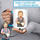 Personalized Coffee Mug, Custom Drawing Portrait Gift, Funny Customized Coffee Gift for Men & Women, Custom Mugs with Pictures, Light Blue 15oz Father's Day Mug by TinyTreasures Baby Boutique