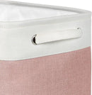 Kntiwiwo Foldable Storage Bins 15" x 10" x 9.5" Fabric Storage Basket Cube with Handles Large Linen Closet Organizer Bins for Organizing Shelf Home, Set of 3, Pink by CozyNest Decor