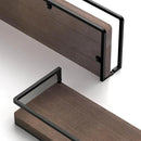 Meangood Floating Shelves Wall Mounted Set of 2, Rustic Wood Wall Storage Shelves for Bedroom,Living Room,Bathroom, Kitchen Brown by CozyNest Decor