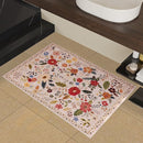 2x3 Washable Rug for Entryway, Floral Soft Small Area Rug, Non Slip Doormat Indoor Entrance Carpet, Flower Low Pile Front Door Throw Rug for Bedroom, Kitchen, Laundry, Bathroom, Pink/Beige by TinyTreasures Baby Boutique