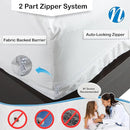 National Allergy Superior 100% Cotton Queen Mattress Protector Zippered - 60" x 80" x 15" - Hypoallergenic Bed Encasement - Breathable Dust Proof Cover - AAFA & Oeko-TEX Standard 100 Certified by TinyTreasures Baby Boutique
