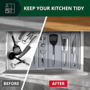 ROYAL CRAFT WOOD Luxury Bamboo Kitchen Drawer Organizer - Silverware Organizer - Utensil Holder and Cutlery Tray with Grooved Drawer Dividers for Flatware and Kitchen Utensils (5 Slot, Gray) by CozyNest Decor