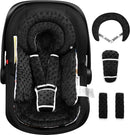 Infant Car Seat Insert with Removable Cushion for Baby Preemie Newborn Infant, Reversible carseat Insert Head Body Support Fits for Stroller, Baby Swing, Rocker, Bouncer, Bassinet - Black by TinyTreasures Baby Boutique