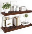 Heimlove 12 Inch Deep Floating Shelves, 48 x 12 inches Long Wall Shelf, Large Display Shelf & Storage Shelf, Rustic Wood Wall Shelves for Fireplace Mantel, Set of 2(Rustic Brown) by CozyNest Decor