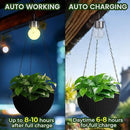 Hanging Baskets for Plants Outdoor - 2 Pack Black Plastic Solar Flower Pots with Drainage Holes & Removable Saucer, Self-Watering Hanging Planters for Garden, Porch, Balcony, Patio by CozyNest Decor