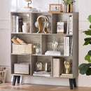 LEYAOYAO 8 Cube Bookshelf,3 Tier Bookcase with Legs,Modern Grey Mid-Century Bookshelves,Large Farmhouse Open Storage Organizer Shelf, Retro Wooden Display Book Case for Bedroom,Living Room,Office by CozyNest Decor