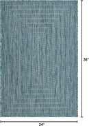 Adiva Rugs Outdoor Indoor Area Rug, Weather Resistant, Easy to Clean, Stain Resistant Floor Mat for Dining Room, Backyard, Deck, Patio (Aqua Weiss, 2' x 3') by CozyNest Decor