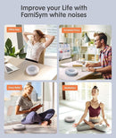 FamiSym White Noise Sound Machine,28 Soothing Natural Sounds 32 Level Volume 3 Timer Memory Function,Rechargeable Battery,Sleep Sound Machine for Baby Kids Adults by TinyTreasures Baby Boutique