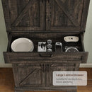 72'' Kitchen Storage Pantry Cabinet, Tall Storage Cabinet with 8 Door Shelves, 2 Cabinets and 1 Drawer, Freestanding Cupboard for Kitchen, Dining Room, Bathroom, Laundry, Living Room, Dark Rustic Oak