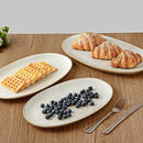 famiware Serving Platter, Oval 15.59/14.3/12.9 inch Serving Dishes for Entertaining, Serving Bowls, Microwave Safe, Stonware Serving Trays for Party, Turkey, Cheese, Ocean Series, Cappuccino White by CozyNest Decor
