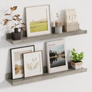 Picture Ledge Shelf - 24 Inches Floating Shelves Set of 2 - Rustic Elm Wood Ledge Shelves for Toys Storage, Kids Bookshelf Wall Mounted for Bedroom, Living Room, Kitchen - 24 Inches - Grey by TinyTreasures Baby Boutique