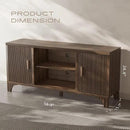 Tall Mid Century Modern TV Stand for 55/65 Inches Television, TV Console with Fluted Doors and Storage, Entertainment Center for Living Room and Bedroom, Dark Brown by CozyNest Decor