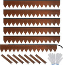 Worth Garden 6-Pack Cor-Ten Steel Landscape Edging with Black Protection Strips - Rust Patina Finish 40" L x 5.5" H (20Ft Total) - Hammer-in 14-Gauge Metal Corten Lawn Yard Edging Border w/ 7 Clips by CozyNest Decor