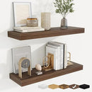fuqing Floating Shelves for Wall, Bathroom Shelf Wall Mounted for Storage, Shelves with Invisible Bracket for Bedroom, Kitchen, Living Room, Farmhouse Small Book Shelf, 24 Inch Set of 2, Walnut by CozyNest Decor