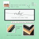 Relax You're On Lake Time Sign Wall Decor 40"×15" Lake House Bedroom Large Wood Framed Hanging Wall Art (Black) by CozyNest Decor