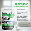 Rockin' Green Laundry Detergent, Plant based, All Natural Laundry Detergent Powder, Vegan and Biodegradable Odor Fighter, Safe for Sensitive Skin (Active Wear 90 Loads - Freshwood Mac) by TinyTreasures Baby Boutique