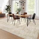 COZYLOOM 4x6 Rug Machine Washable Foldable Printed Area Rug Modern Distressed with Non Slip Design Stain Resistant Non Shedding Pet Friendly Carpet Perfect for Home Decor, Faux Wool, Beige by TinyTreasures Baby Boutique